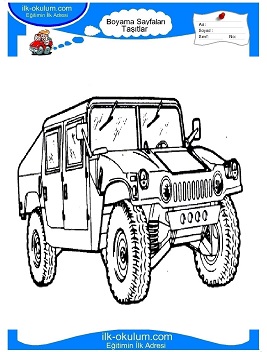 Çocuklar İçin Hummer Boyama Sayfaları 